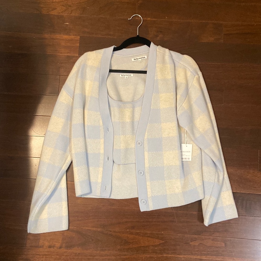 NWT Reformation Cardigan Set